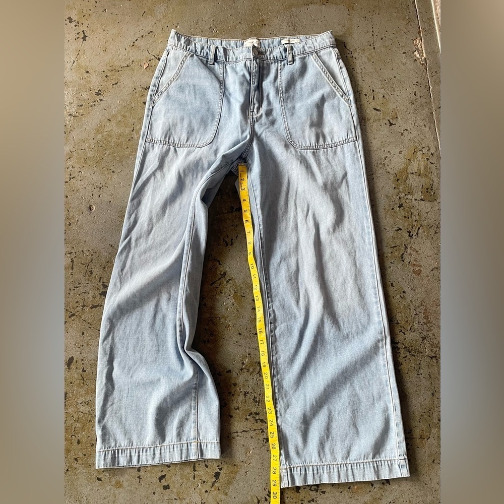 Wonderly Light Blue Wide-Leg 100% Cotton Jeans Size 10 Regular - Picture 5 of 7